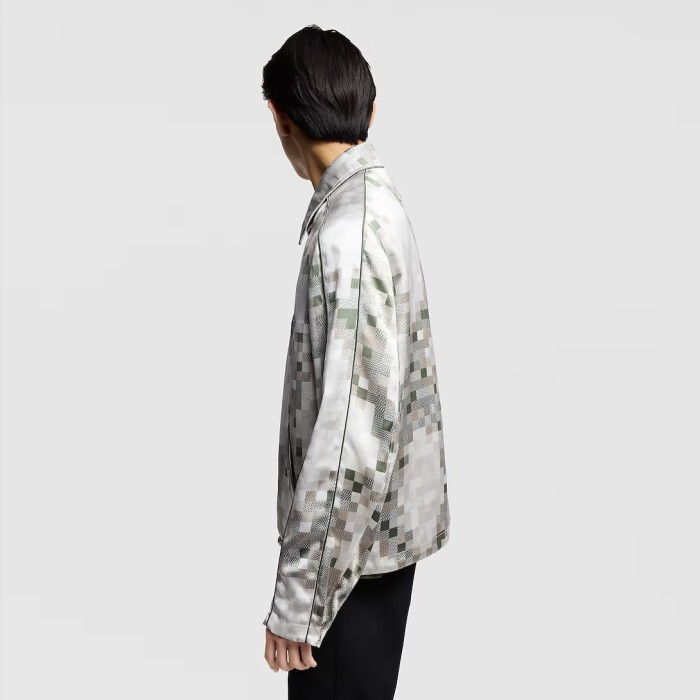 NIGO Louis Vuitton ﻿ Men's Spring Graphic Coach Jacket Jacquard Drawstring Hem Long Sleeve Single Breasted Coat #nigo71876