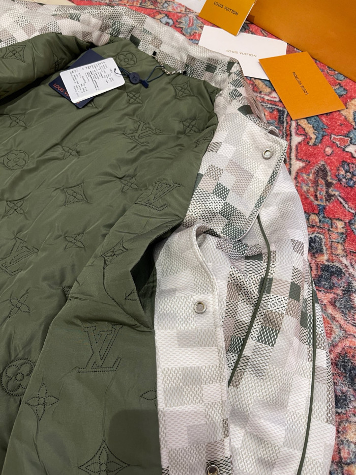 NIGO Louis Vuitton ﻿ Men's Spring Graphic Coach Jacket Jacquard Drawstring Hem Long Sleeve Single Breasted Coat #nigo71876