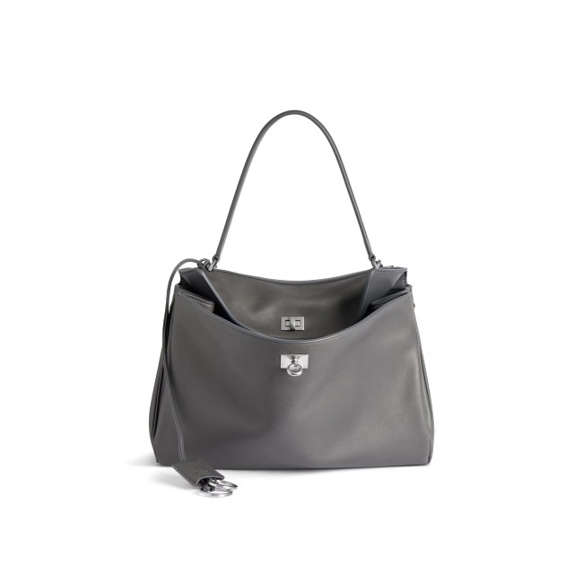 NIGO Balenciaga Women's Solid Color Large Capacity Rodeo Small Tote Casual Leather Silver Button Casual Shoulder Crossbody Bags Ngvp #nigo9917