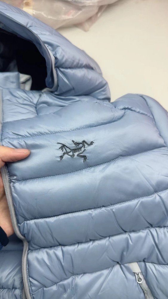 NIGO Arcteryx Men's Solid Color Zipper Lightweight Goose Down Windproof Long Sleeve Hooded Puffer Down Jacket #nigo71889
