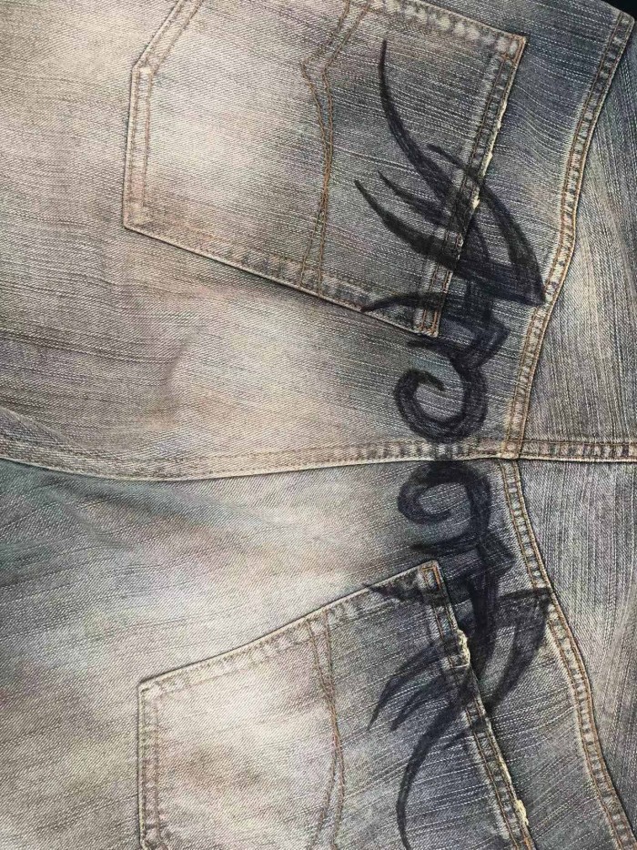 NIGO Men's Four Seasons Pattern Printed Solid Color Loose Cotton Jeans Autonomous Label-Free Casual Pants Ngvp #nigo9921