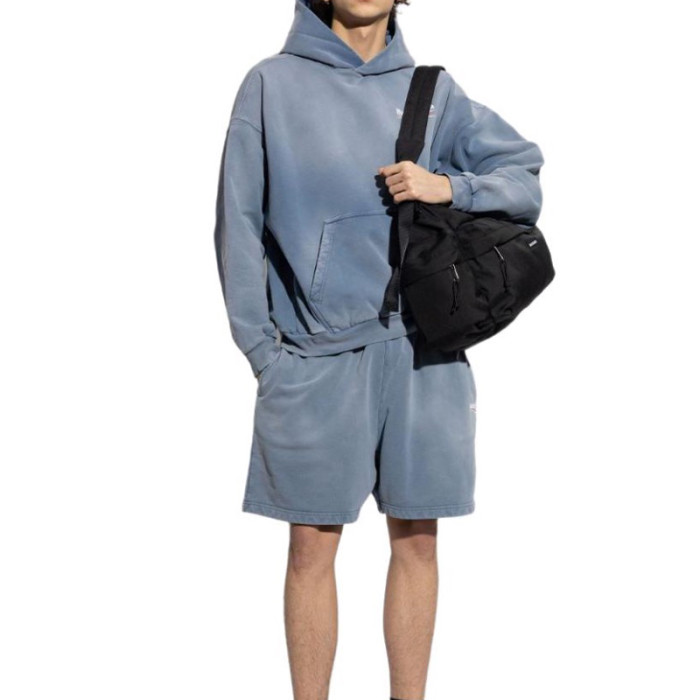 NIGO Balenciaga Men's Summer Logo Printed Elastic Waist Cotton Casual Loose Washed Gradient Political Campaign Shorts #nigo71897