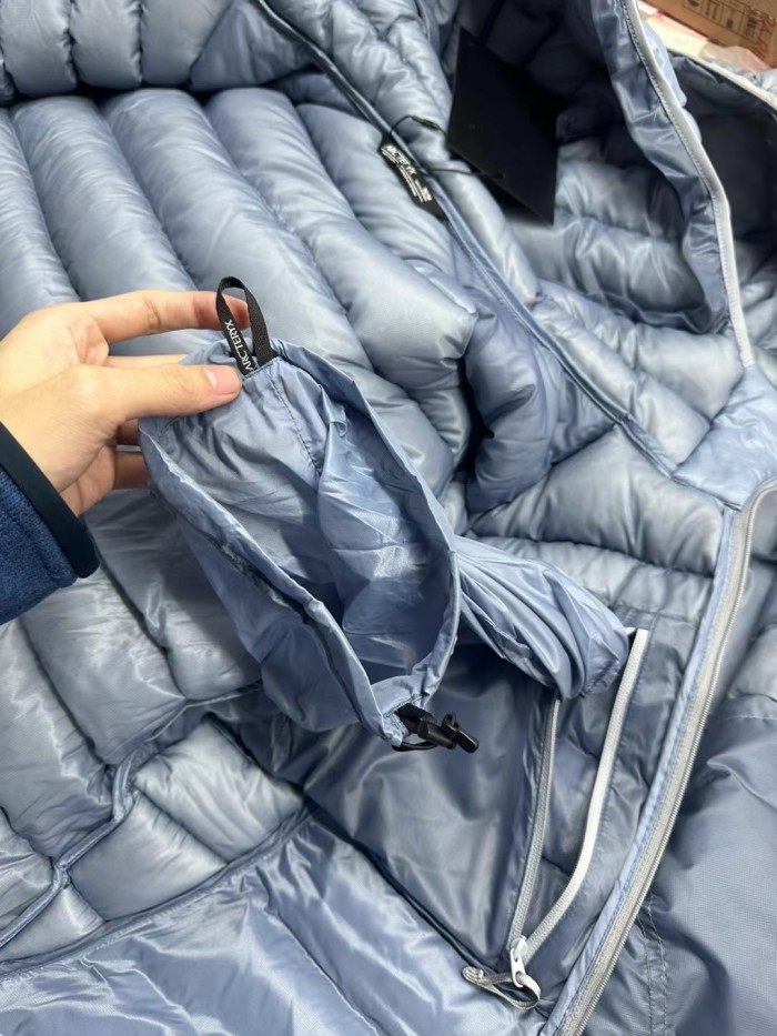 NIGO Arcteryx Men's Solid Color Zipper Lightweight Goose Down Windproof Long Sleeve Hooded Puffer Down Jacket #nigo71889