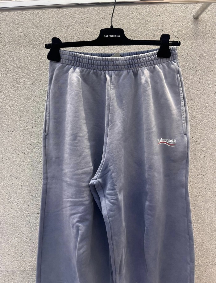 NIGO Balenciaga Men's Four Seasons Logo Printed Mid Waist Washed Gradient Loose Casual Sweatpants #nigo71895