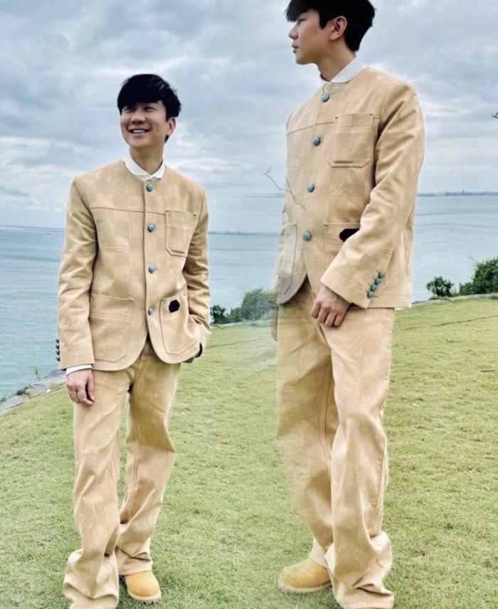 NIGO Louis Vuitton Men's Spring And Autumn Damier Collarless Cotton Lettered Jacquard Workwear Jacket Casual Solid Color Work Pants #nigo71922
