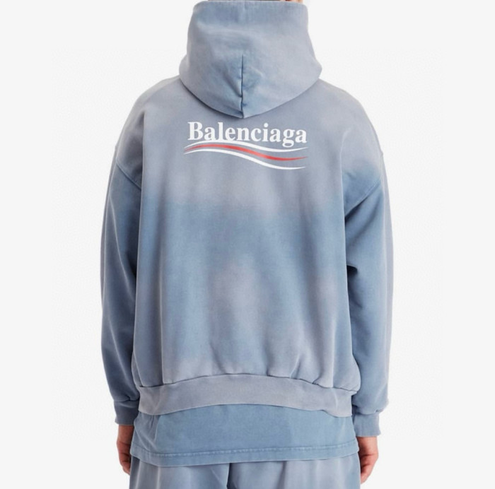 NIGO Balenciaga Men's Spring And Autumn Solid Color Washed Gradient Cotton Pullover Fitted Hooded Sweatshirt #nigo71921