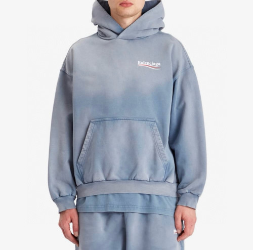 NIGO Balenciaga Men's Spring And Autumn Solid Color Washed Gradient Cotton Pullover Fitted Hooded Sweatshirt #nigo71921