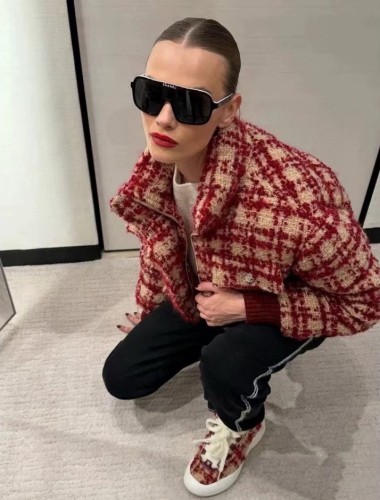 NIGO Chanel Women's Autumn And Winter Standing Collar Colorblocking Plaid Wool Vintage Puffer Down Jacket #nigo71913