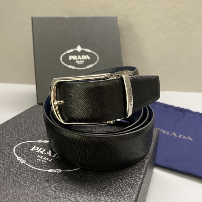 NIGO Prada Men's Reversible Saffiano Cow Leather Belt Casual Jewelry Accessories #nigo71917