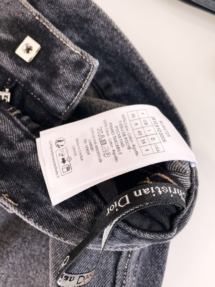 NIGO Dior Women's Four Seasons Solid Color Wide Leg Flared Pants Casual High Waist Denim Pants #nigo71919