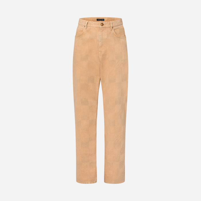 NIGO Louis Vuitton Men's Spring And Autumn Damier Collarless Cotton Lettered Jacquard Workwear Jacket Casual Solid Color Work Pants #nigo71922