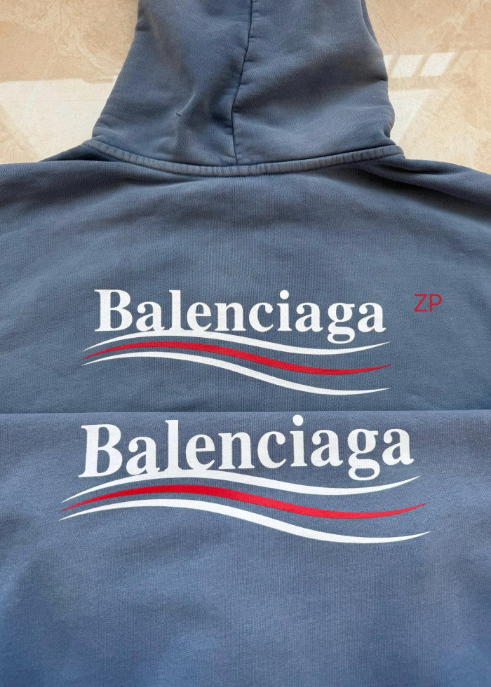 NIGO Balenciaga Men's Spring And Autumn Solid Color Washed Gradient Cotton Pullover Fitted Hooded Sweatshirt #nigo71921