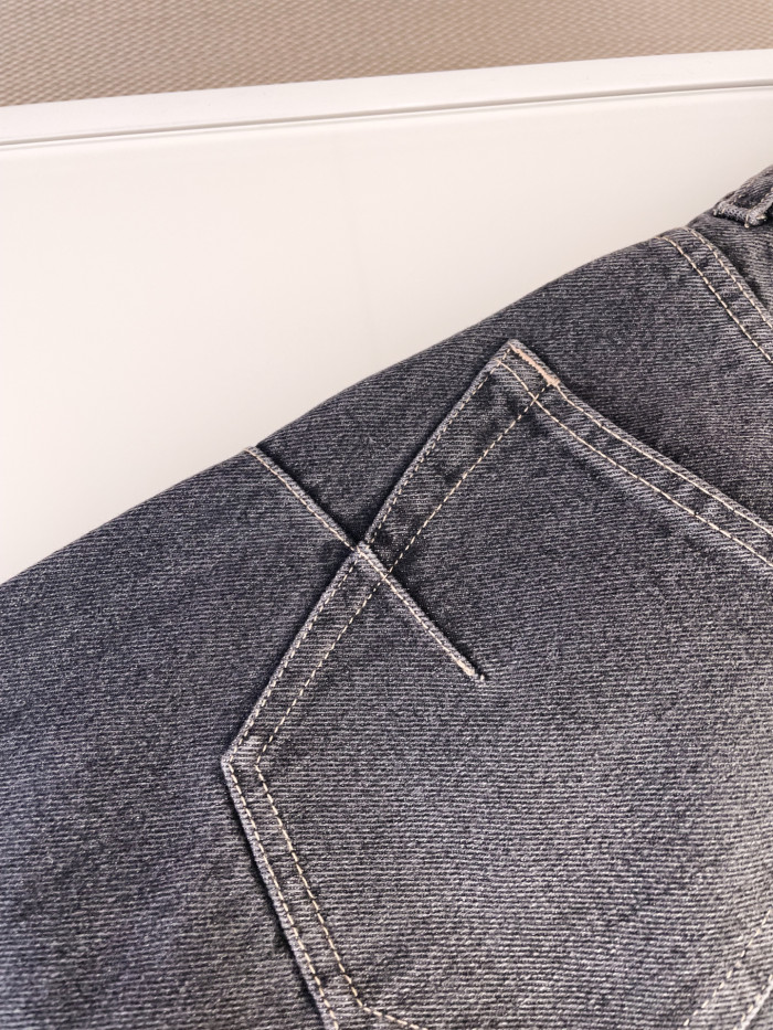 NIGO Dior Women's Four Seasons Solid Color Wide Leg Flared Pants Casual High Waist Denim Pants #nigo71919