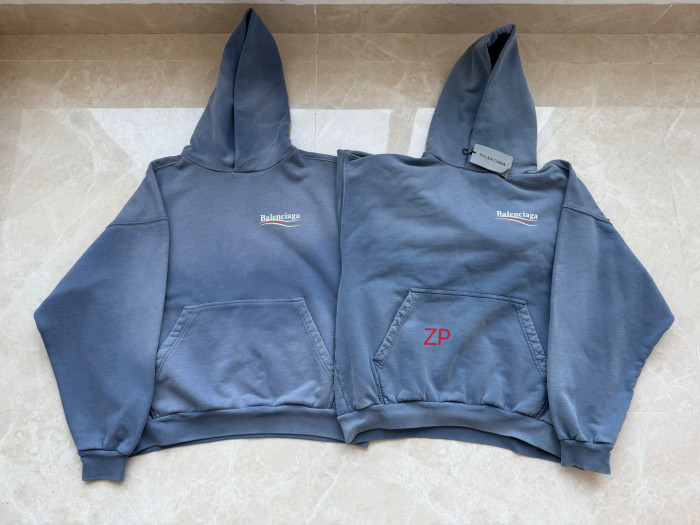 NIGO Balenciaga Men's Spring And Autumn Solid Color Washed Gradient Cotton Pullover Fitted Hooded Sweatshirt #nigo71921