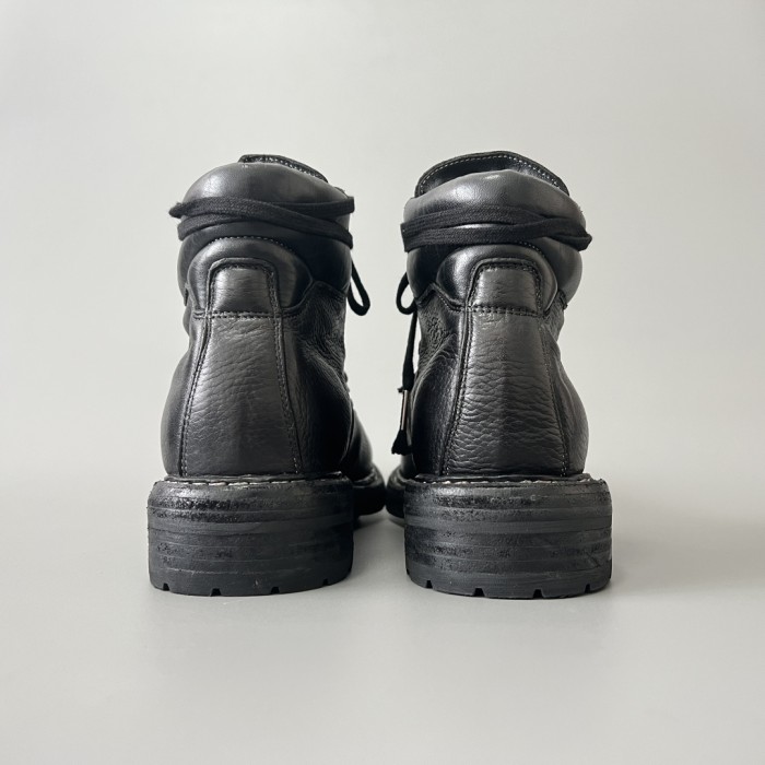 NIGO GUIDI Men's Retro Autumn And Winter Solid Color Round Toe Lace Up Leather Boots Casual Shoes #nigo71928