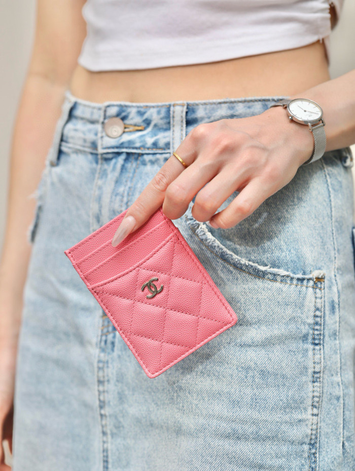 NIGO Chanel Women's Logo Checkered Solid Color Vertical Card Purse Wallet Casual Leather Bags Bag #nigo71927