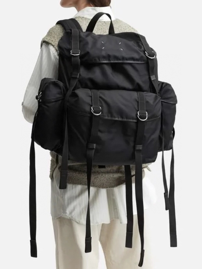 NIGO Maison Margiela Men's Nylon Solid Color Adjustable Strap Drawstring Flap High Tech XL Backpack Casual Shoulder Bag Bags SB2WA0013P6763T8013 Ngvp #nigo9919