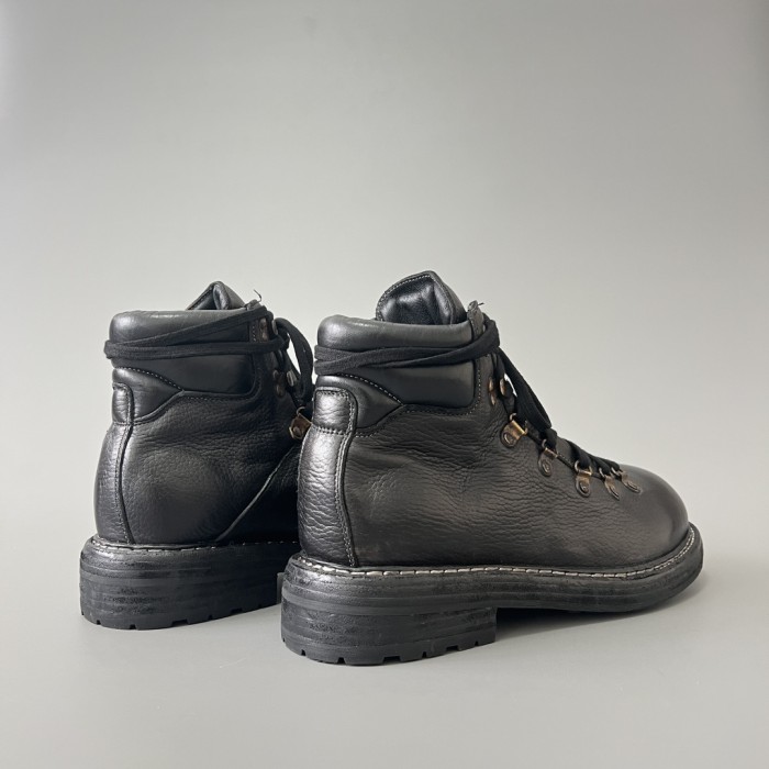 NIGO GUIDI Men's Retro Autumn And Winter Solid Color Round Toe Lace Up Leather Boots Casual Shoes #nigo71928