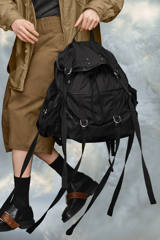 NIGO Maison Margiela Men's Nylon Solid Color Adjustable Strap Drawstring Flap High Tech XL Backpack Casual Shoulder Bag Bags SB2WA0013P6763T8013 Ngvp #nigo9919