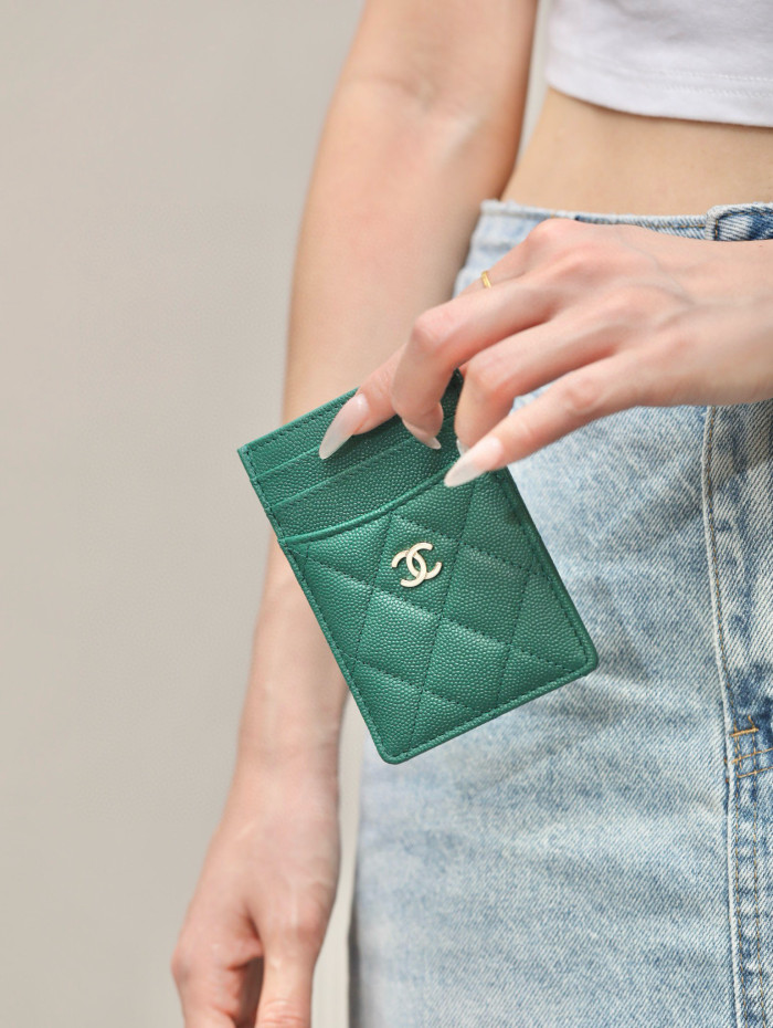 NIGO Chanel Women's Logo Checkered Solid Color Vertical Card Purse Wallet Casual Leather Bags Bag #nigo71927