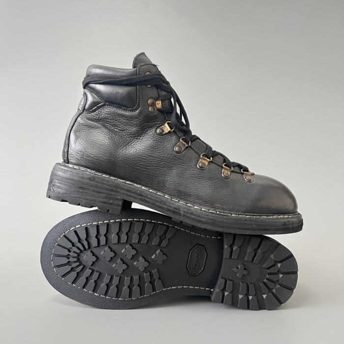 NIGO GUIDI Men's Retro Autumn And Winter Solid Color Round Toe Lace Up Leather Boots Casual Shoes #nigo71928
