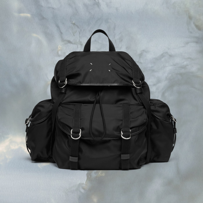 NIGO Maison Margiela Men's Nylon Solid Color Adjustable Strap Drawstring Flap High Tech XL Backpack Casual Shoulder Bag Bags SB2WA0013P6763T8013 Ngvp #nigo9919