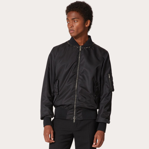 NIGO Valentino Men's Spring And Autumn Rivet Decoration Zipper Solid Color Nylon Long Sleeve Bomber Jacket Ngvp #nigo9926