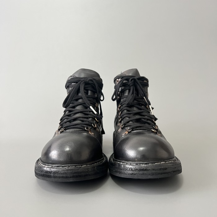 NIGO GUIDI Men's Retro Autumn And Winter Solid Color Round Toe Lace Up Leather Boots Casual Shoes #nigo71928