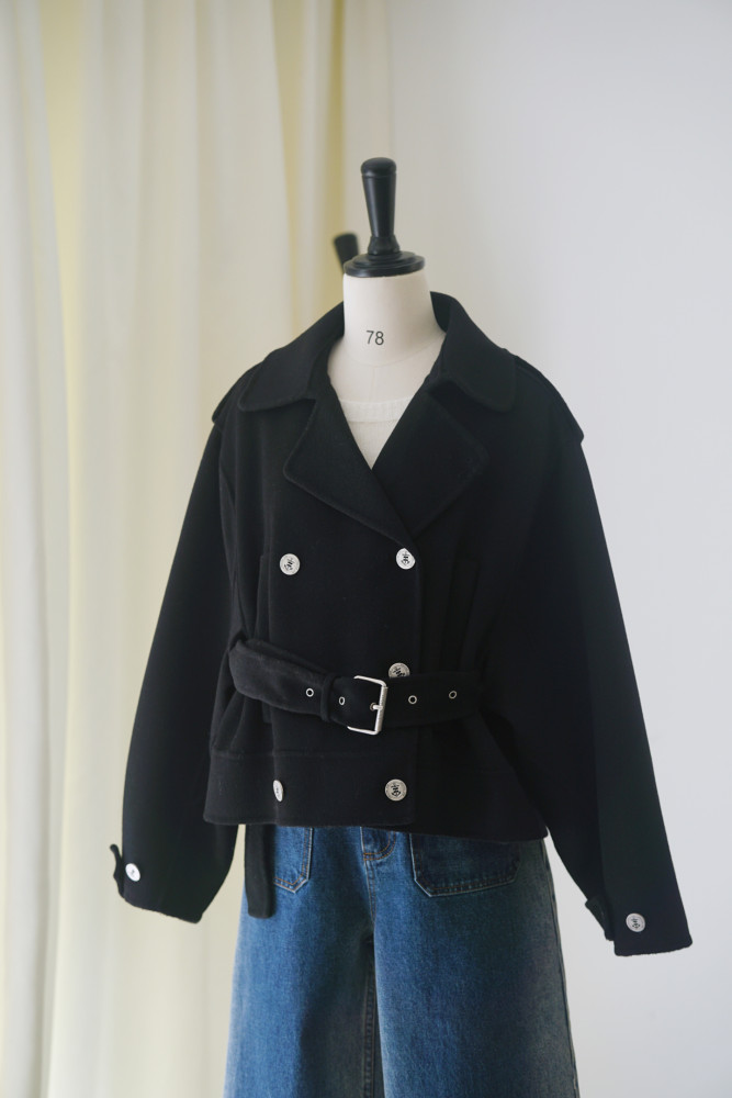 NIGO Dior Women's Spring, Autumn And Winter Wool Blend Solid Color Lapel Double-Breasted Belt Long Sleeve Short Coat Jacket Ngvp #nigo9925