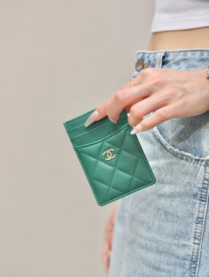 NIGO Chanel Women's Logo Checkered Solid Color Vertical Card Purse Wallet Casual Leather Bags Bag #nigo71927