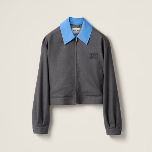 NIGO MiuMiu Women's Spring And Autumn Colorblocking Lapel Zipper Short Blazer Jacket #nigo71938