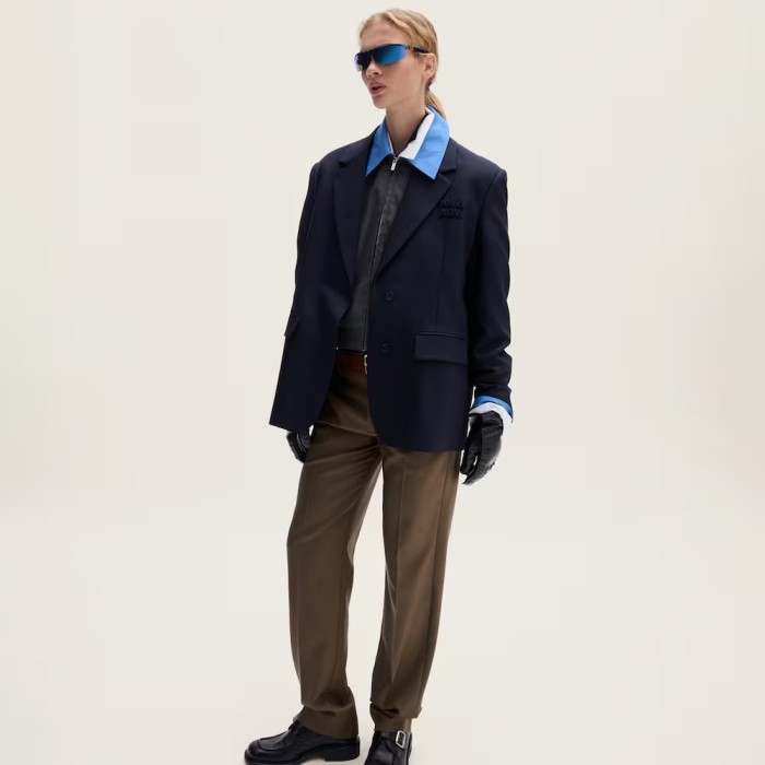 NIGO MiuMiu Women's Spring And Autumn Colorblocking Lapel Zipper Short Blazer Jacket #nigo71938