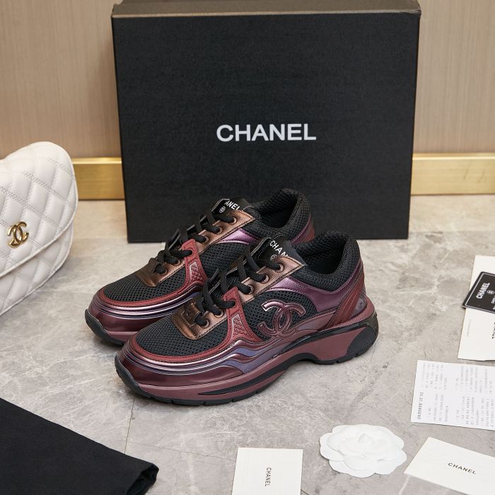 NIGO Chanel Women Men Thick Bottom Colorblocking Breathable Net Fashion Spring Summer Sneakers Trend Logo Strap Casual Shoes #nigo71869