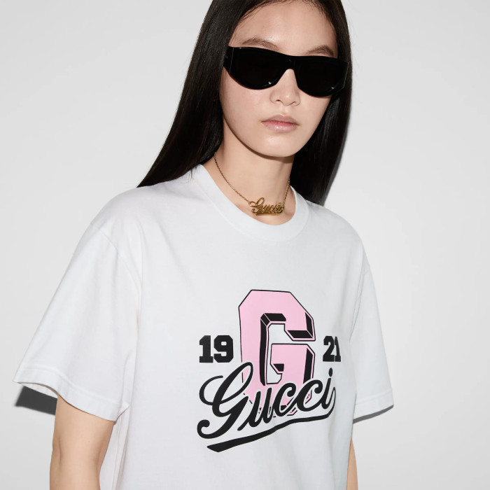 NIGO Gucci Women's Summer Printed Knit Round Neck Cotton Short Sleeve Solid Color T-Shirt #nigo71945