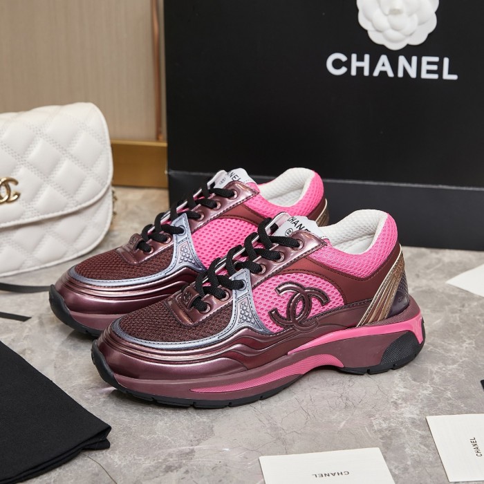 NIGO Chanel Women Men Thick Bottom Colorblocking Breathable Net Fashion Spring Summer Sneakers Trend Logo Strap Casual Shoes #nigo71869