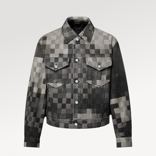 NIGO Louis Vuitton Men's Damoflage Skateboarding Denim Jacket Jeans Marque L. Vuitton Déposée Logo Early Spring New Suit Black And White Colorblocked Fashion Suit Set Jacket  #nigo71941