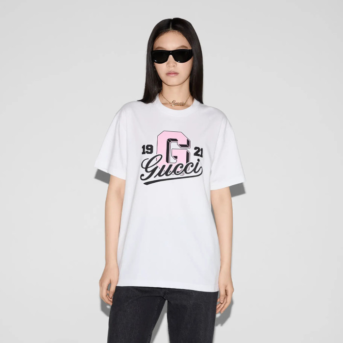 NIGO Gucci Women's Summer Printed Knit Round Neck Cotton Short Sleeve Solid Color T-Shirt #nigo71945