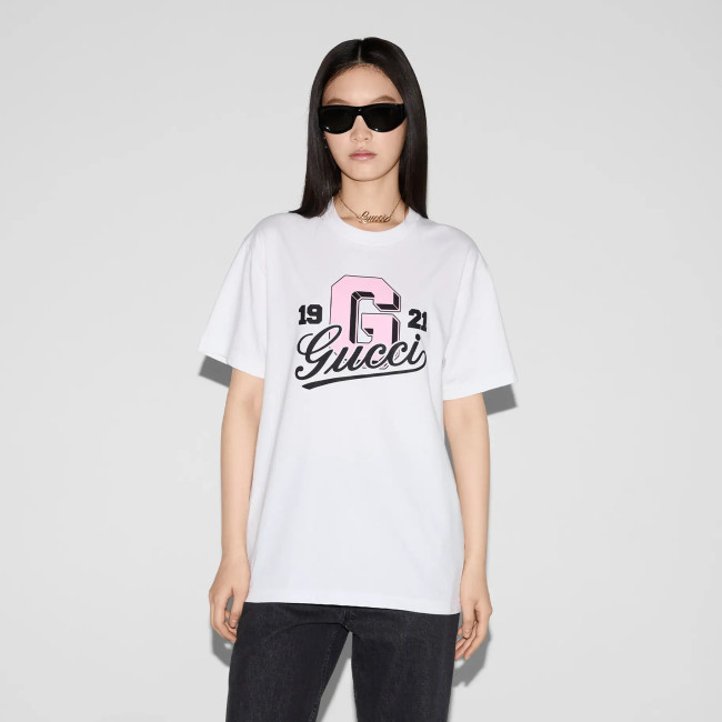 NIGO Gucci Women's Summer Printed Knit Round Neck Cotton Short Sleeve Solid Color T-Shirt #nigo71945