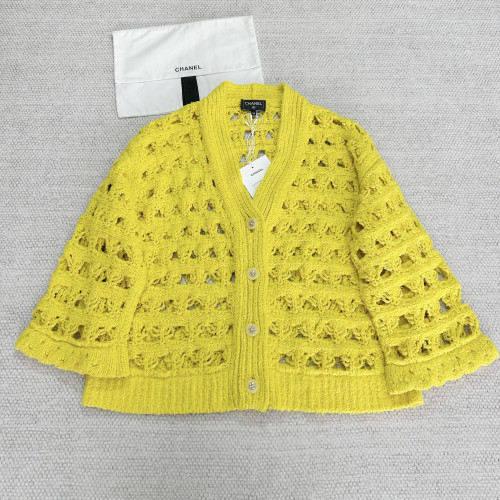 NIGO Chanel Women‘s Spring and Autumn Solid Color Skeleton Knit V-Neck Long Sleeve Jacket #nigo75196