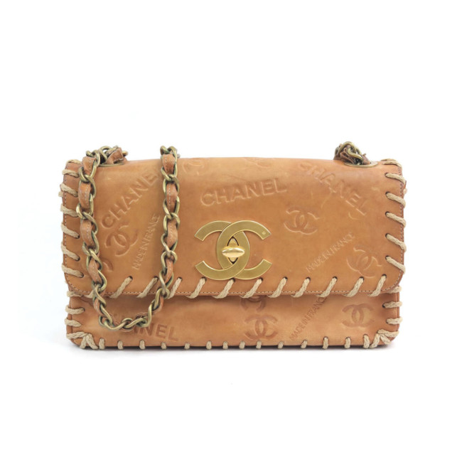 NIGO Chanel Vintage CF Women's Solid Color Cowhide Embossed Print Woven Shoulder Crossbody Bag Bags #nigo75198