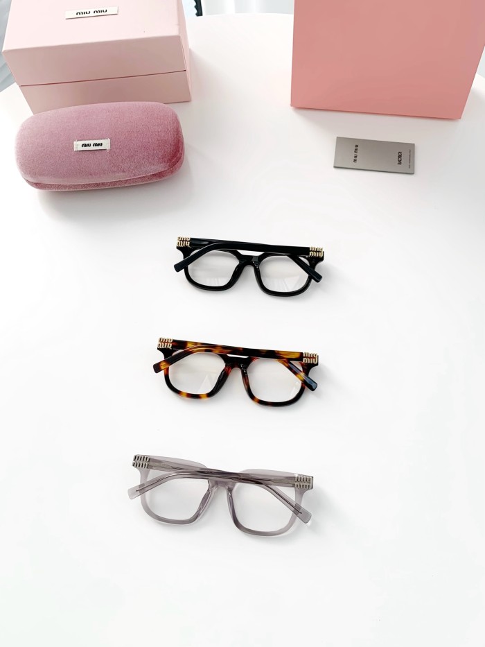 NIGO MiuMiu Women's Solid Color Temples Letters Decorative Acetate Irregularly Shaped Optical Frames Eyeglasses Glasses #nigo75191