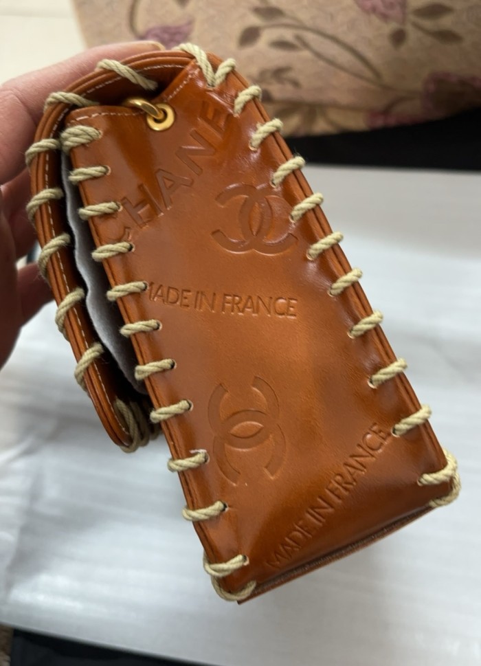 NIGO Chanel Vintage CF Women's Solid Color Cowhide Embossed Print Woven Shoulder Crossbody Bag Bags #nigo75198