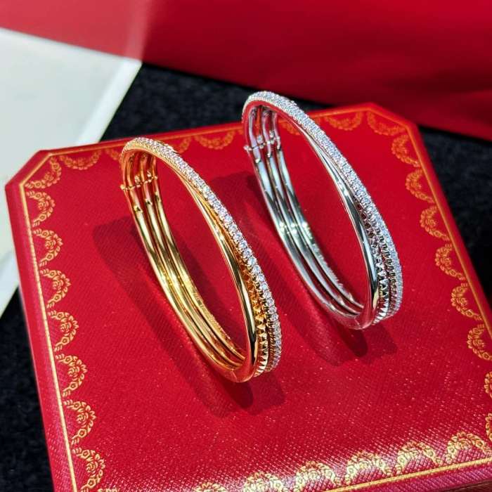 NIGO Cartier ETINCELLE DE CARTIER Women's Solid Color Set Round Diamonds Bracelet Jewelry #nigo75221