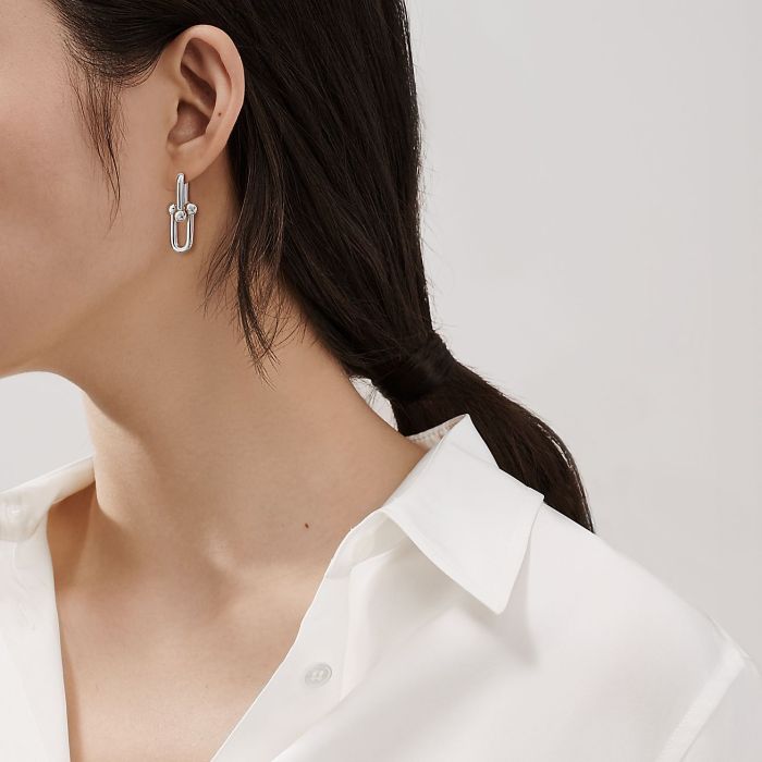 NIGO Tiffany & Co. Hardwear Collection Large Chain Hoop Earrings V Gold Fashion Luxury Sexy Earrings Jewelry Accessories  #nigo71962