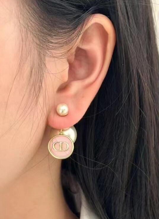 NIGO Dior Tribales Women's Asymmetric Pattern Resin Beads Dangle Metal Earrings Jewelry #nigo75213