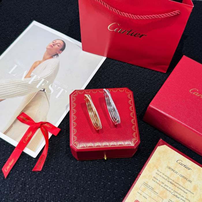 NIGO Cartier ETINCELLE DE CARTIER Women's Solid Color Set Round Diamonds Bracelet Jewelry #nigo75221