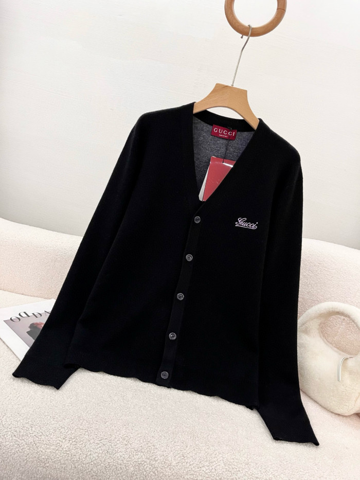 NIGO Gucci Men's Spring And Fall Embroidered Double Layer V-neck Single Breasted Long Sleeved Knit Jacket #nigo74247
