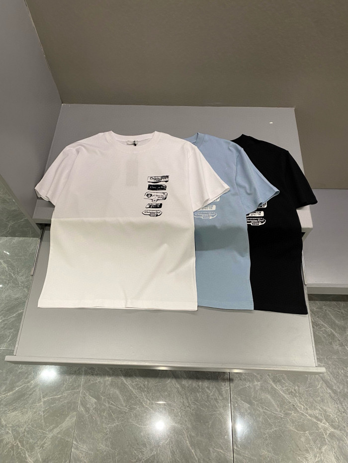 NIGO Dior Men's Summer Solid Color Graphic Printed Round Neck Cotton Short Sleeve T-Shirt #nigo75238