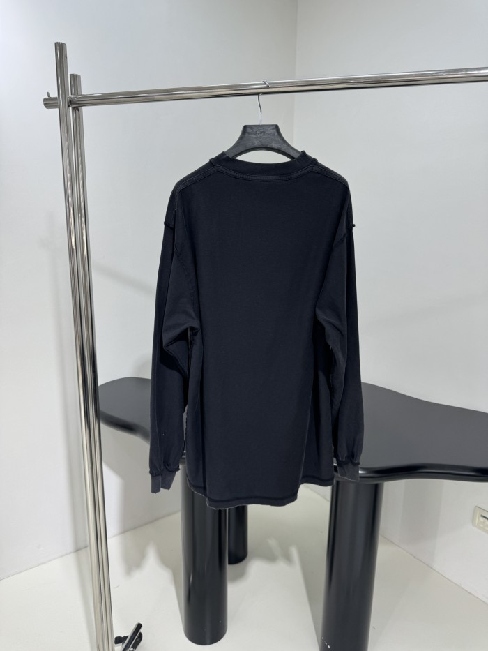 NIGO Balenciaga Men's Summer Applique Embroidery Letter Print Round Neck Solid Color Long Sleeve T-Shirt #nigo75234