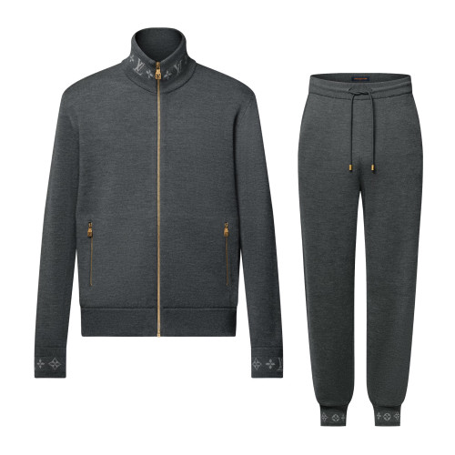 NIGO Louis Vuitton Men's Spring Solid Color Printed Zipper Stand Collar Long Sleeve Jacket Drawstring Casual Pants Set Suit #nigo75237